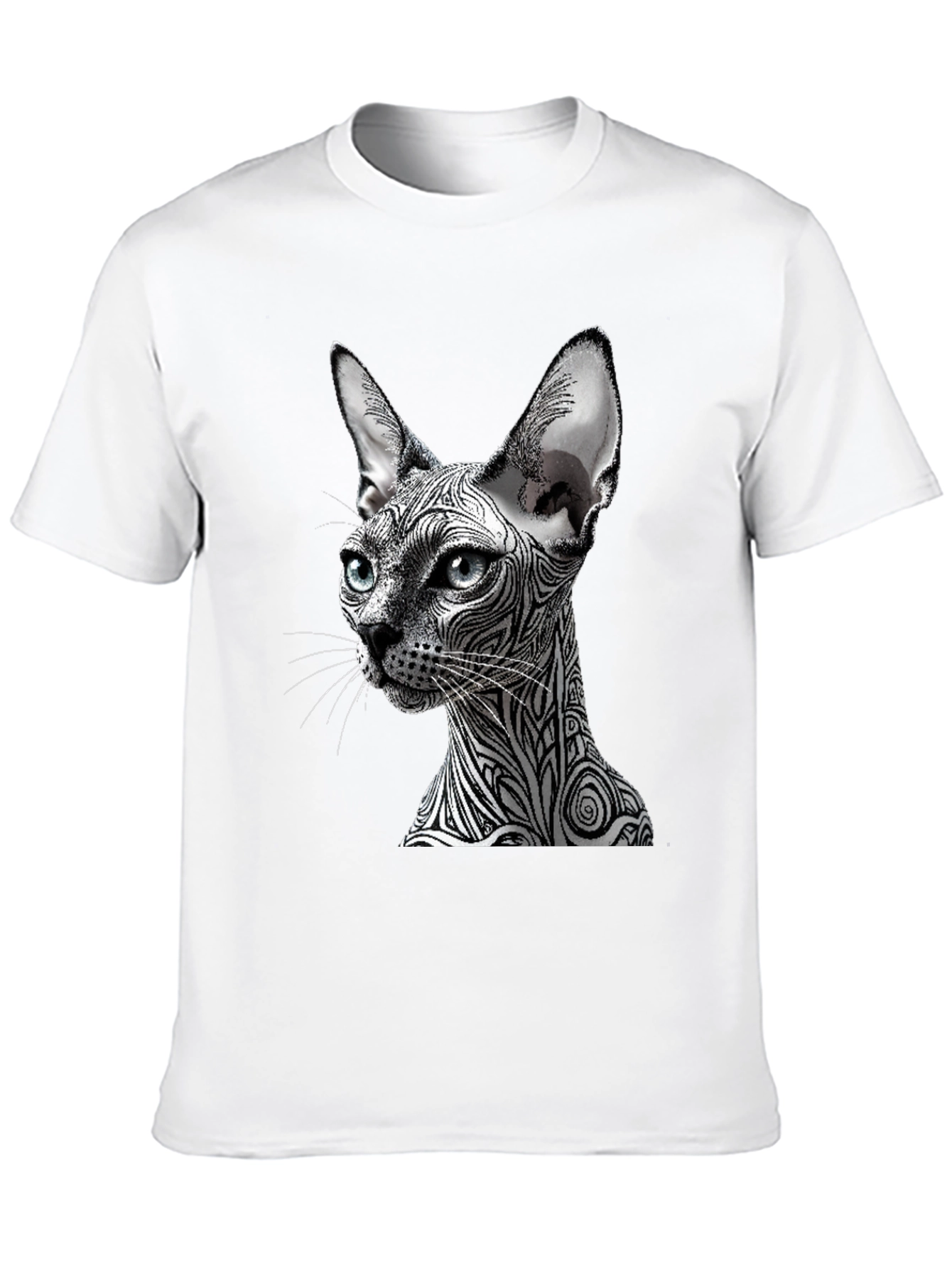 Black Unique Cat Graphic T-Shirt - Stylish Black Tee view 10