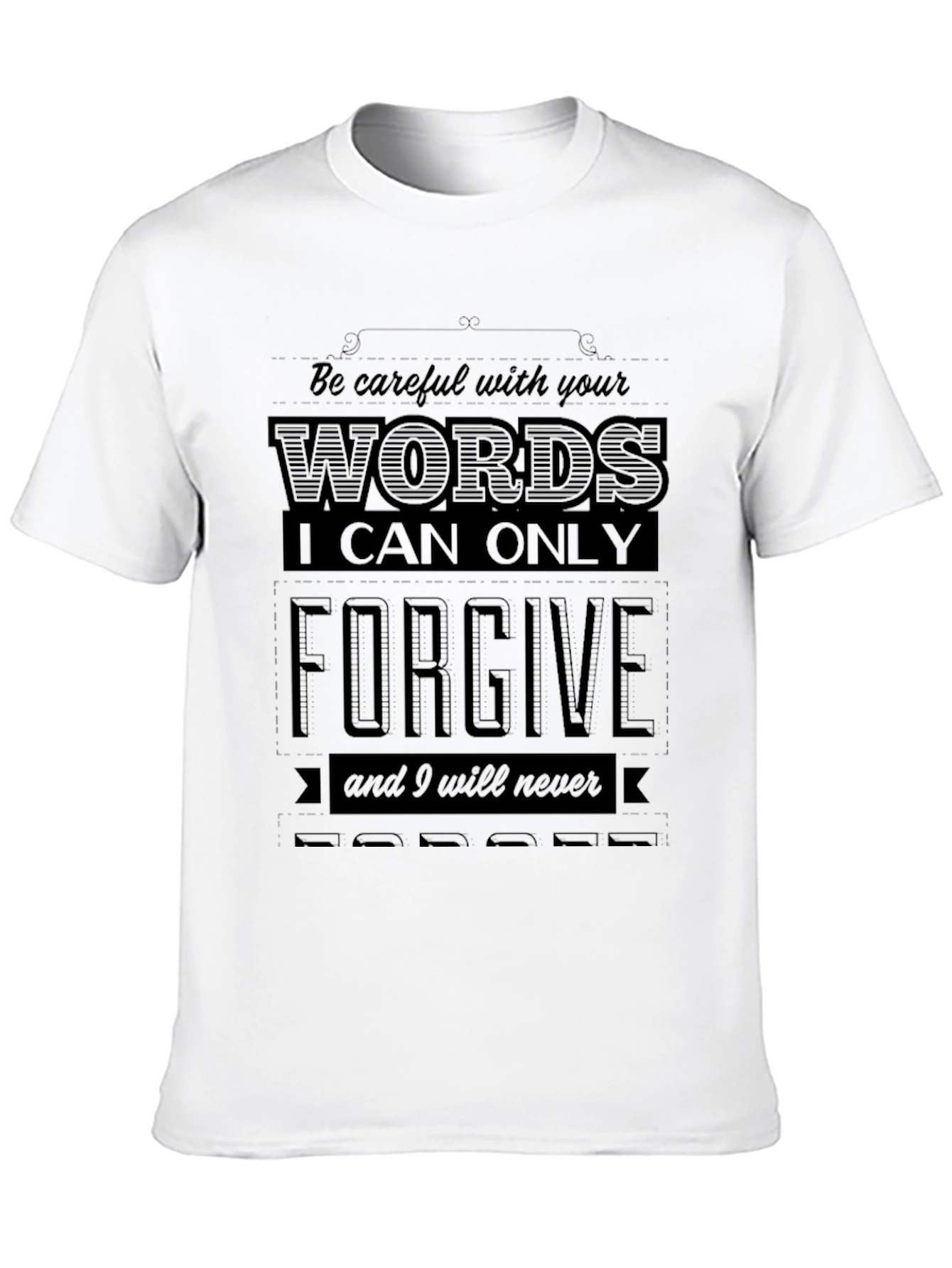 Black Be Careful With Your Words Graphic Tee view 10