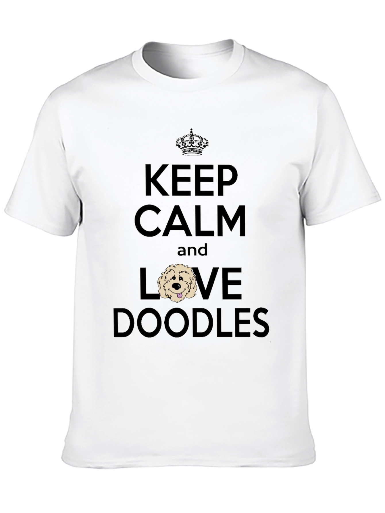 Black Keep Calm & Love Doodles T-Shirt view 10