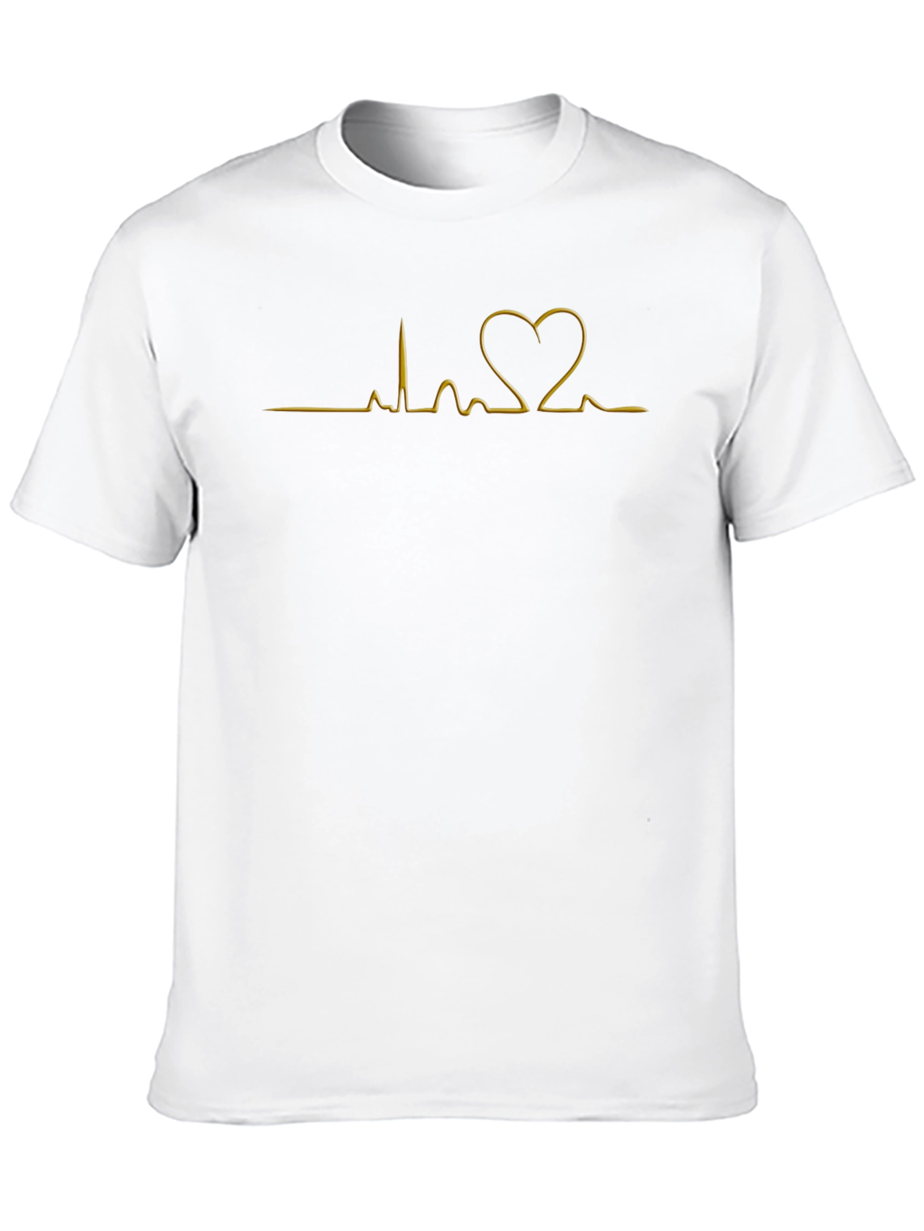 Black Heartbeat Heart Love Graphic Tee - Black T-Shirt view 10