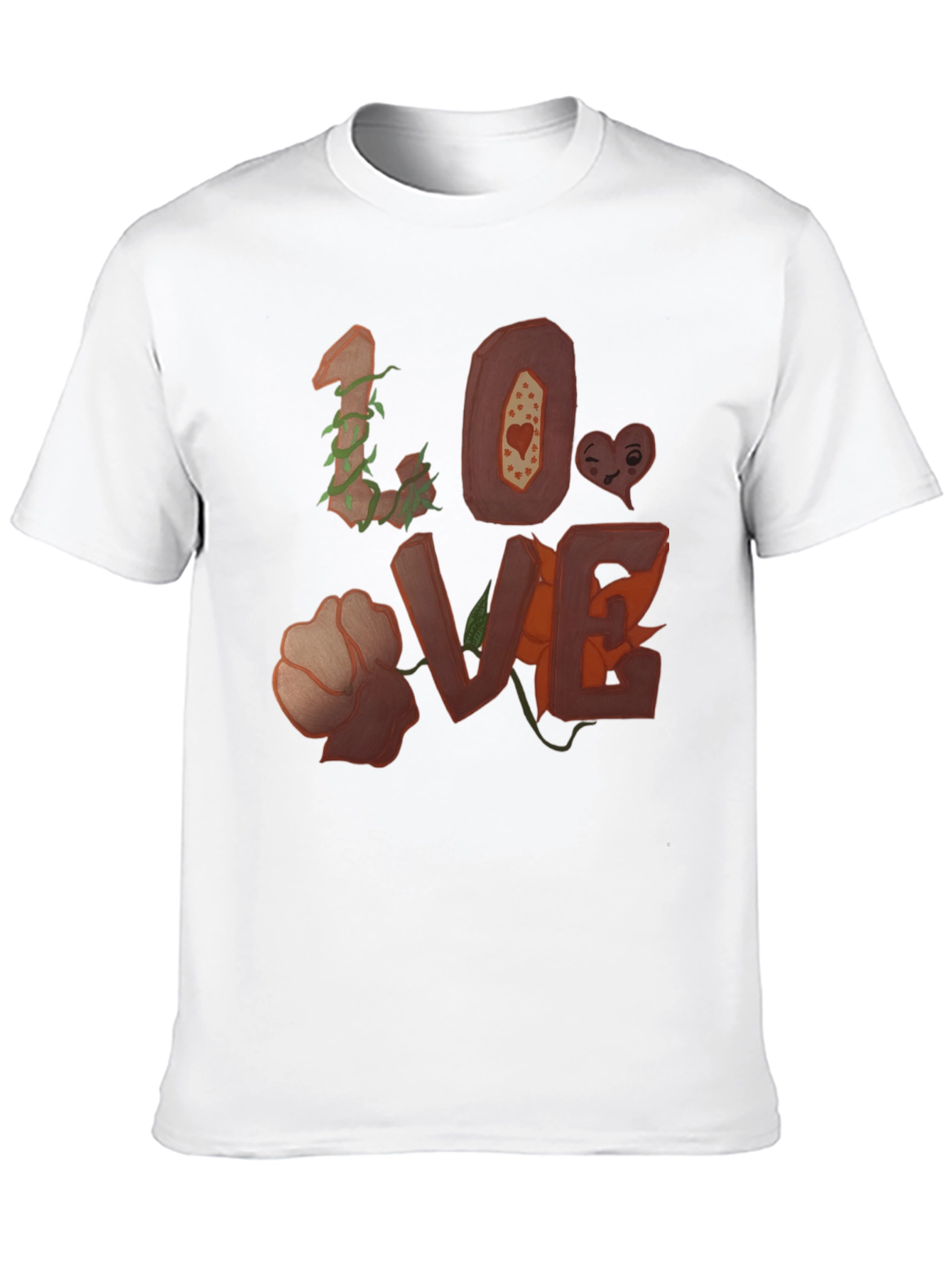 Black Floral LOVE Graphic Tee - Unique Heart Design view 10