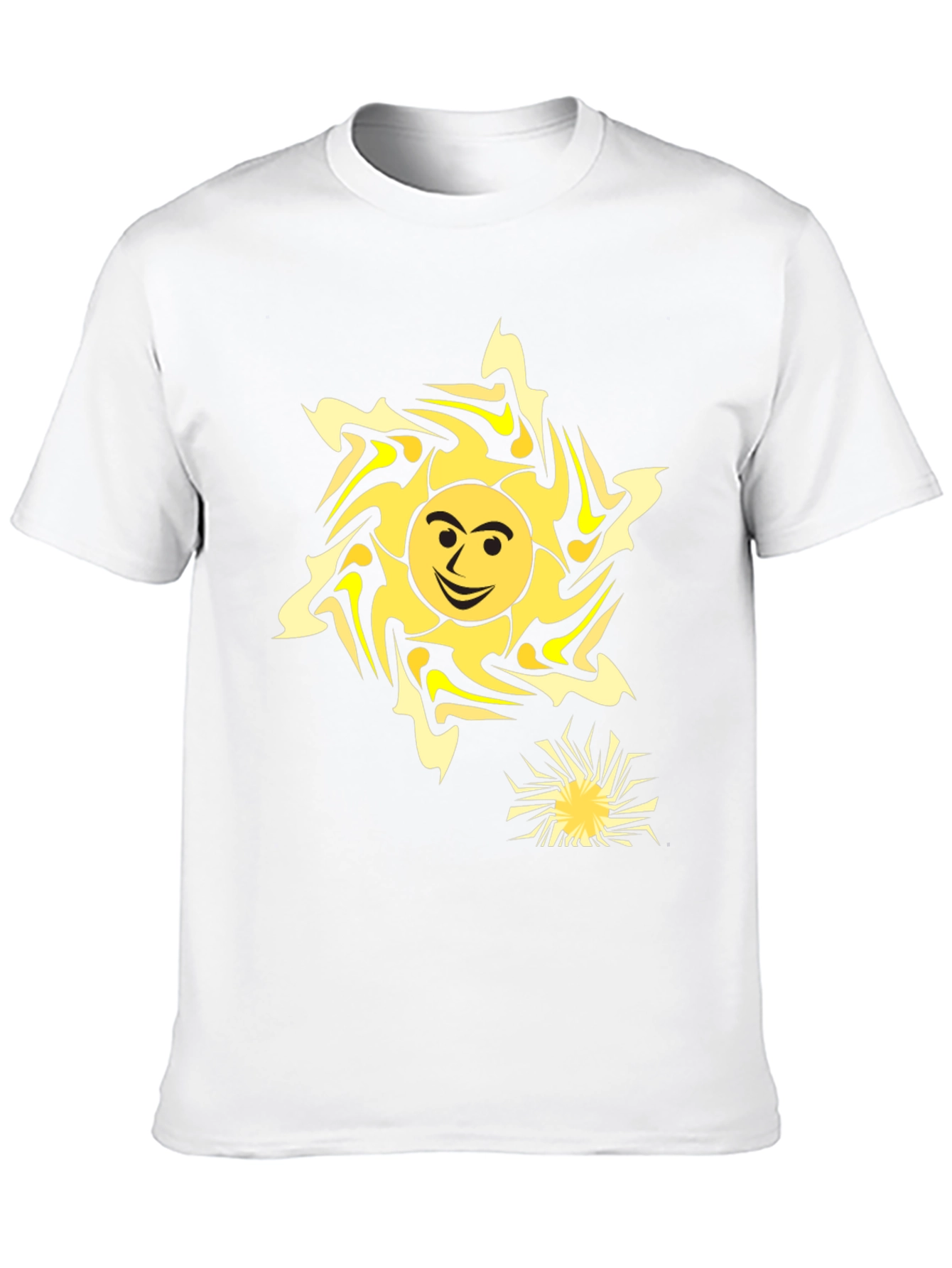 Black Smiling Sun Graphic Tee - Black Cotton Comfort view 10