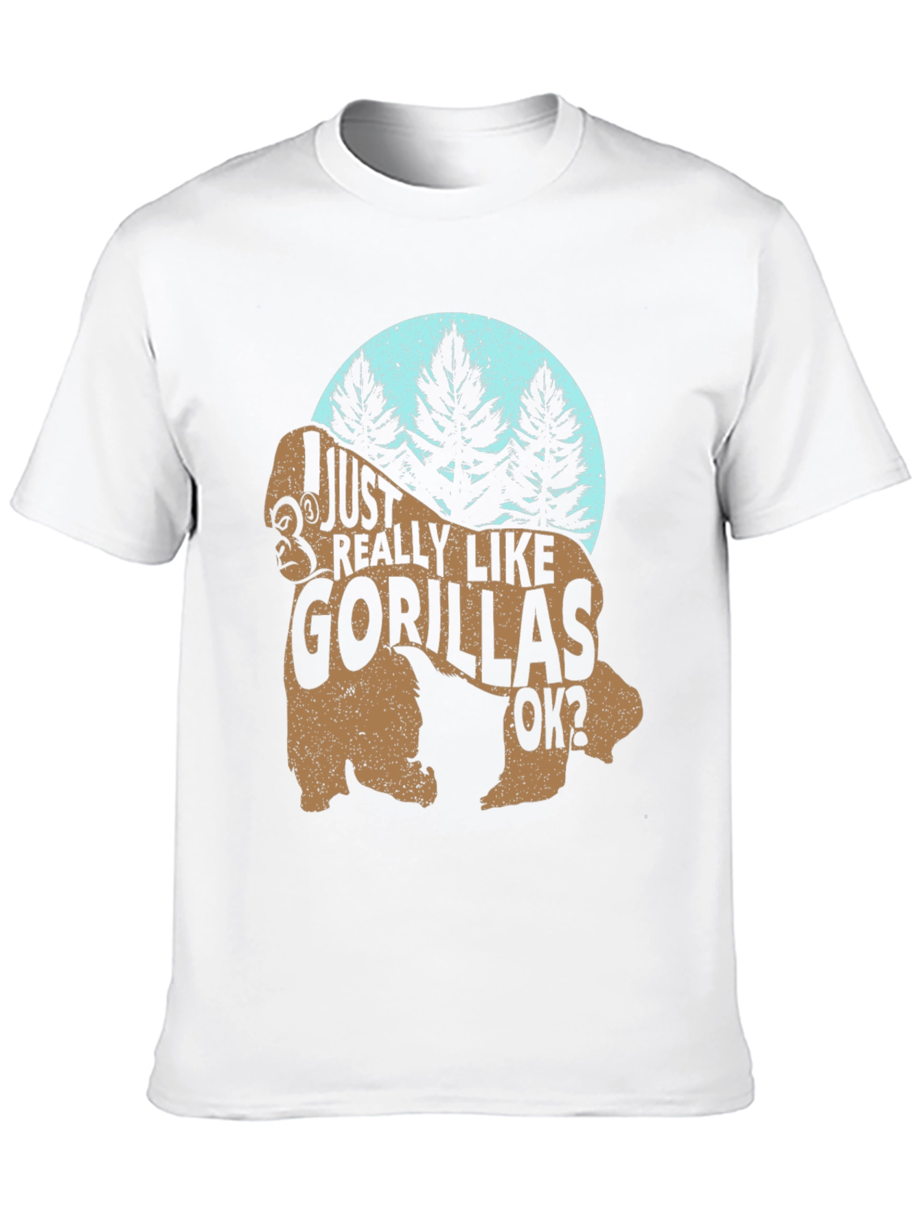 Black I Just Really Like Gorillas OK? Funny Gorilla T-Shirt view 10