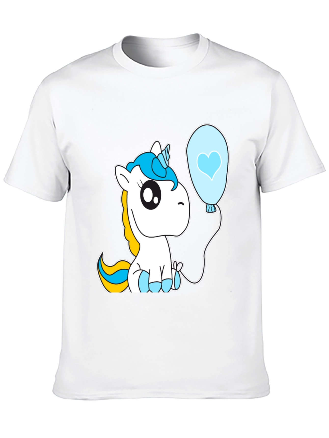 Black Cute Unicorn Balloon Graphic T-Shirt - Black view 10