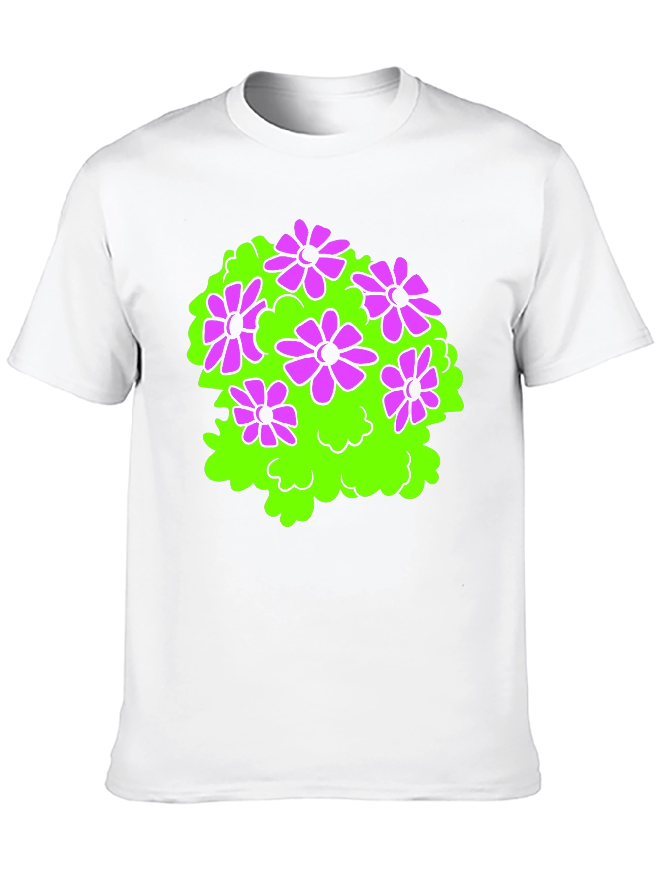 Black Black T-Shirt with Floral Bush Design view 10