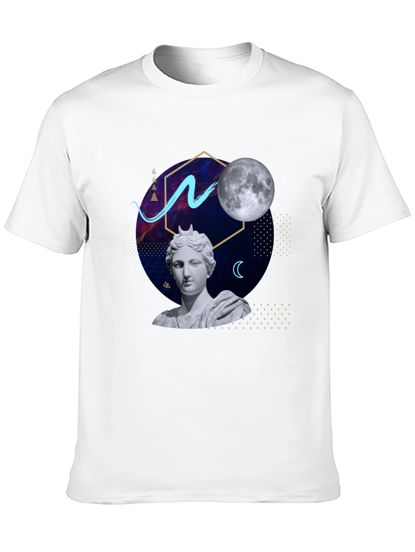 Black Artsy Graphic Tee - Moon Goddess Design view 10