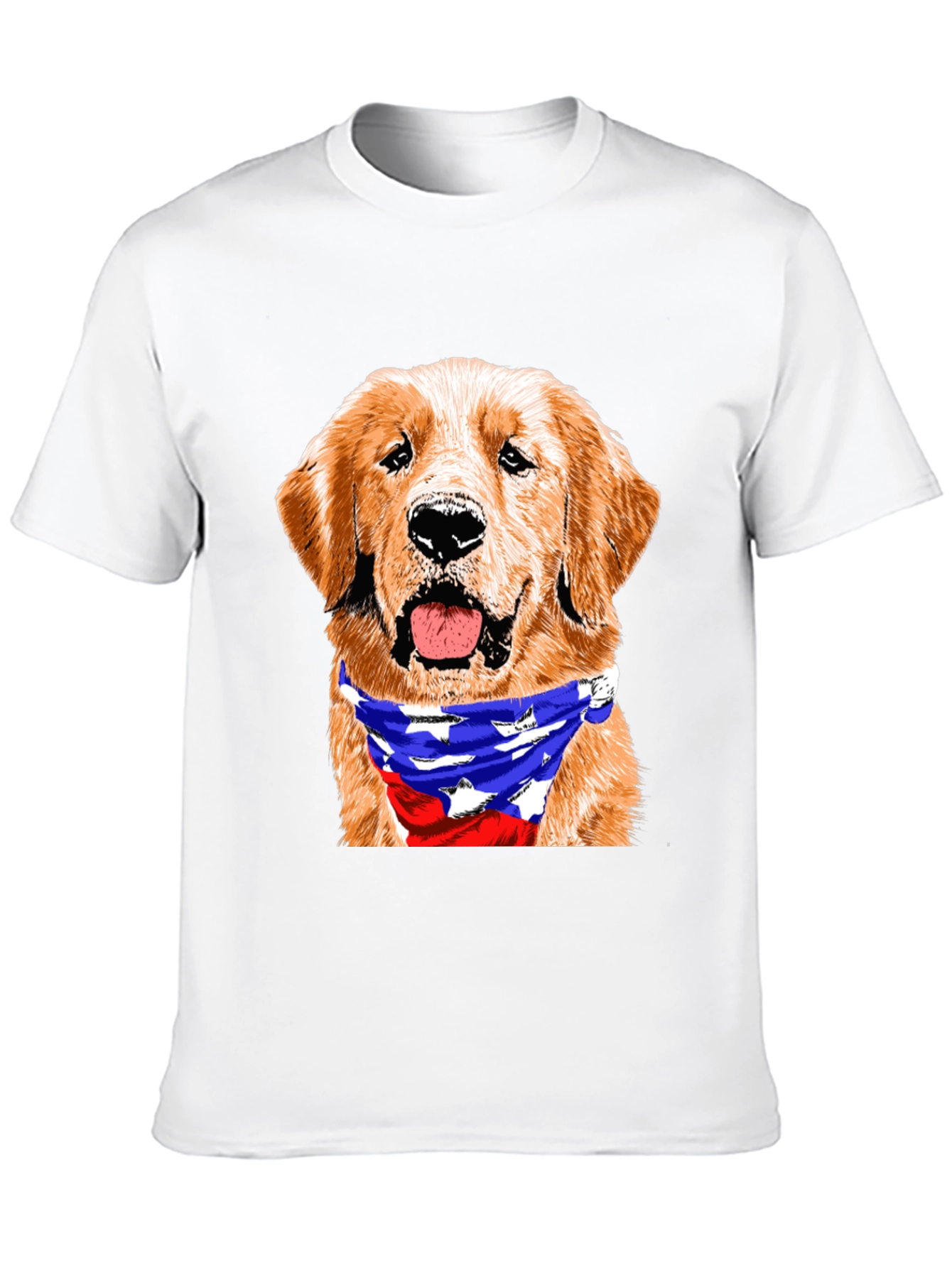 Black Golden Retriever American Flag Bandana T-Shirt view 10