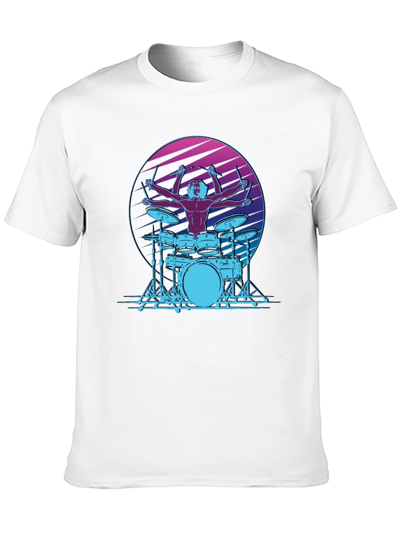 Black Drummer Graphic Tee - Cool Retro Design view 10