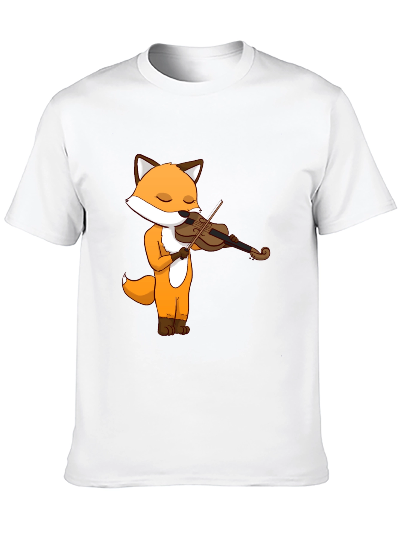 Black Fox Violinist Graphic Tee - Unisex Cotton T-Shirt view 10