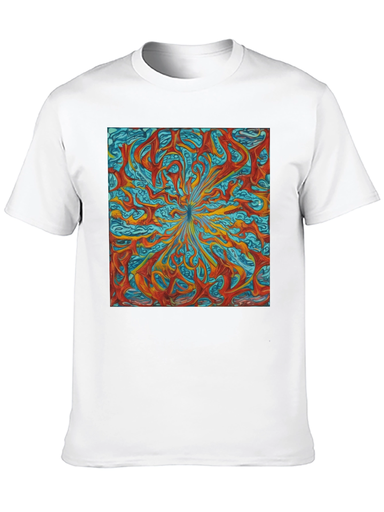 Black Abstract Art Graphic Tee - Stylish Men's T-Shirt view 10