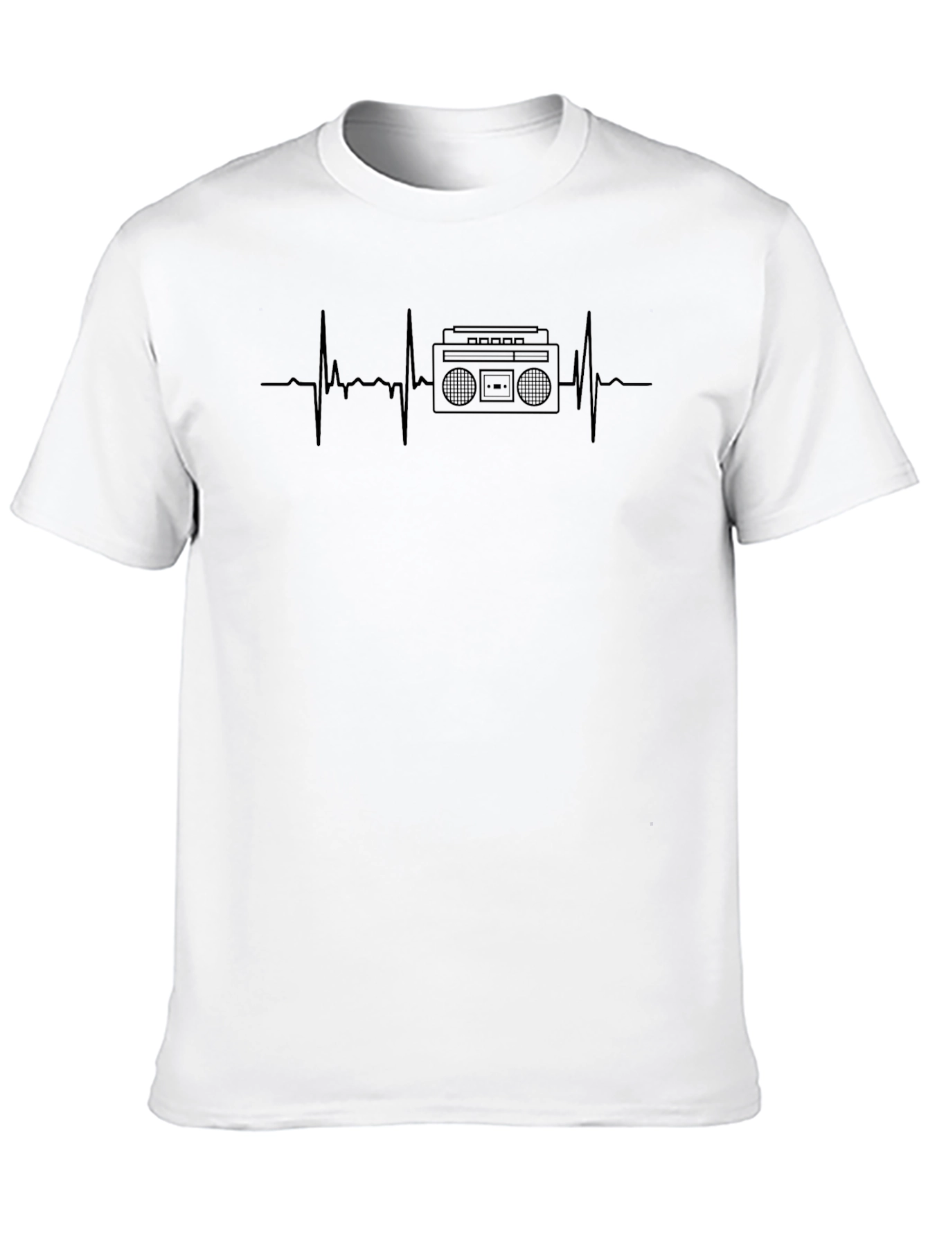 Black Boombox Heartbeat T-Shirt - Music Lover Tee view 10