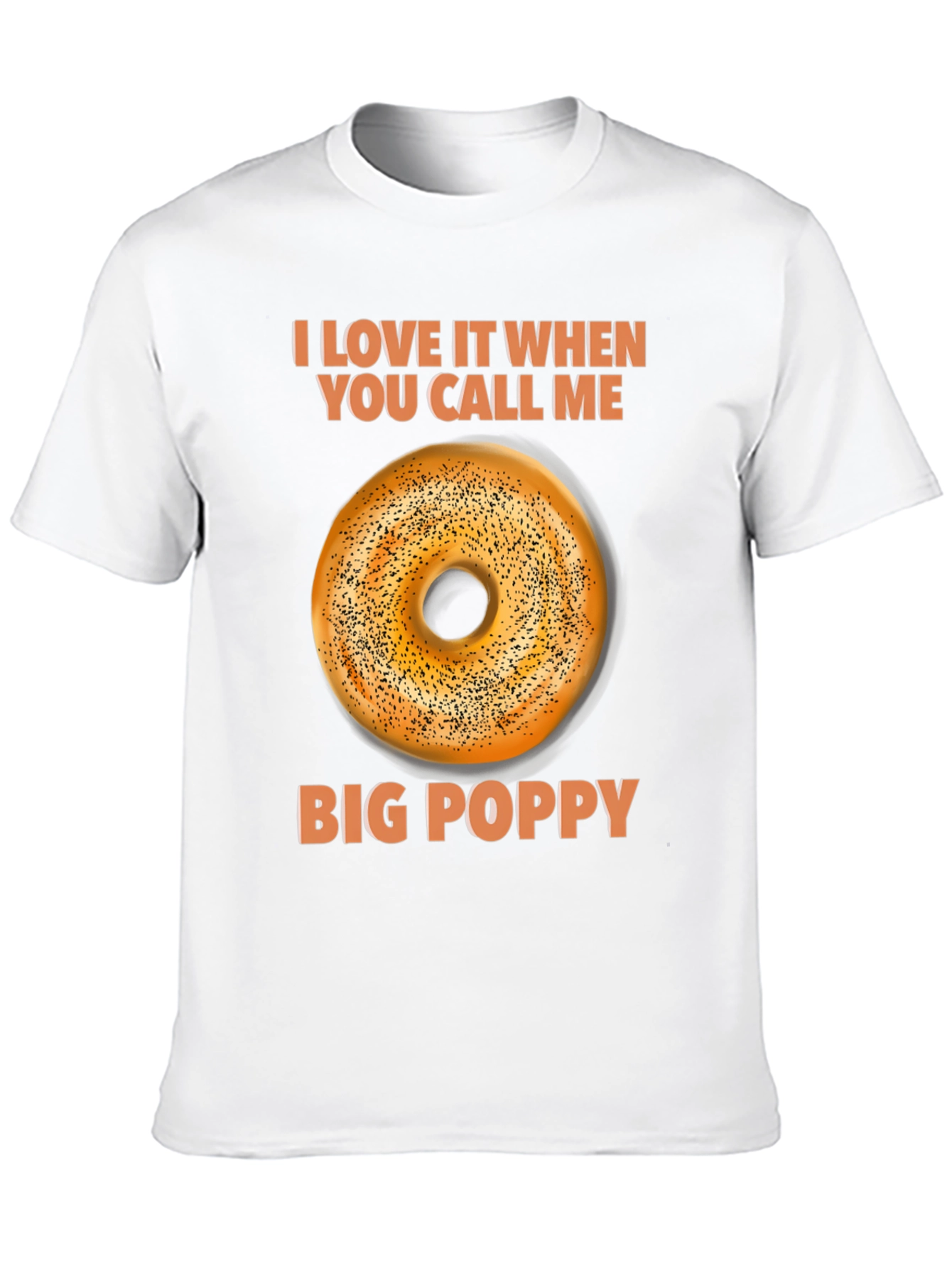 Black Big Poppy Bagel T-Shirt - Funny Foodie Tee view 10