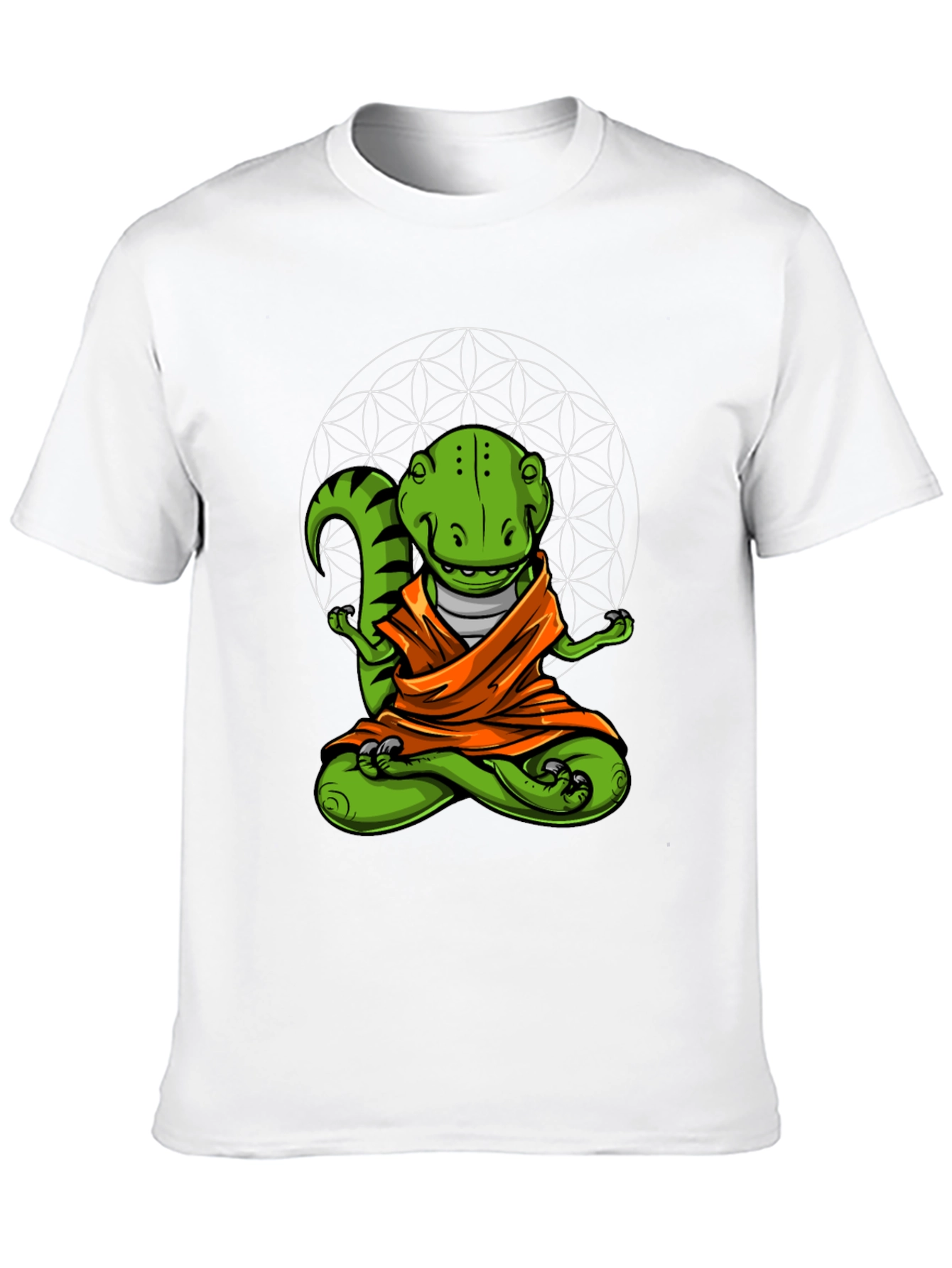 Black Zen Dino T-Shirt - Meditating Reptile Tee view 10
