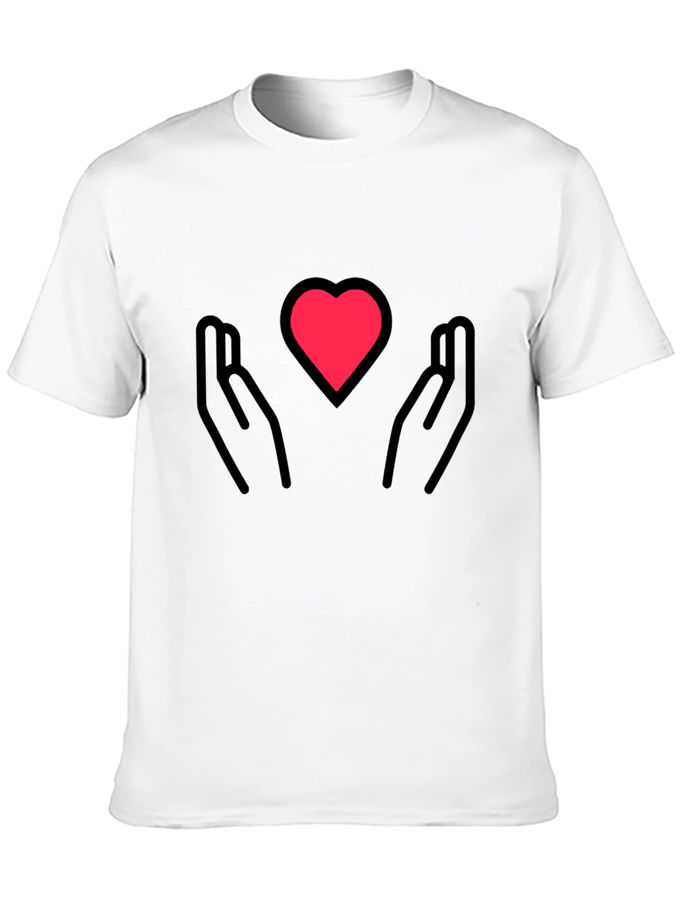 Black Heart in Hands Graphic Tee - Black Cotton Blend view 10