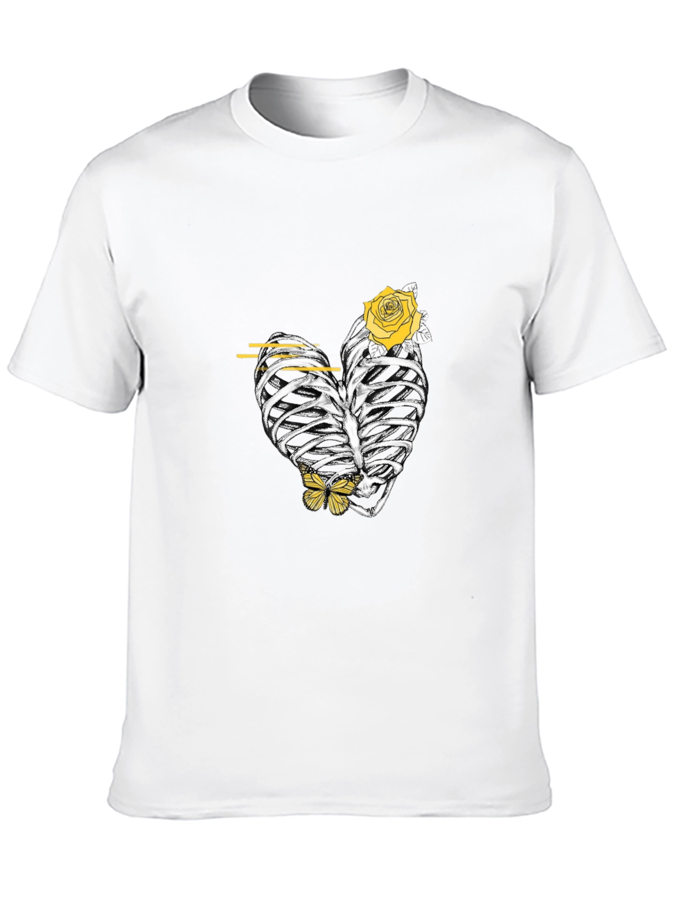 Heart Rib Cage Rose Graphic Tee - 10