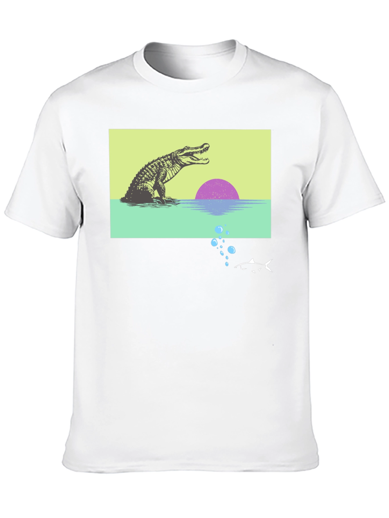 Black Retro Gator Sunset Graphic Tee view 10