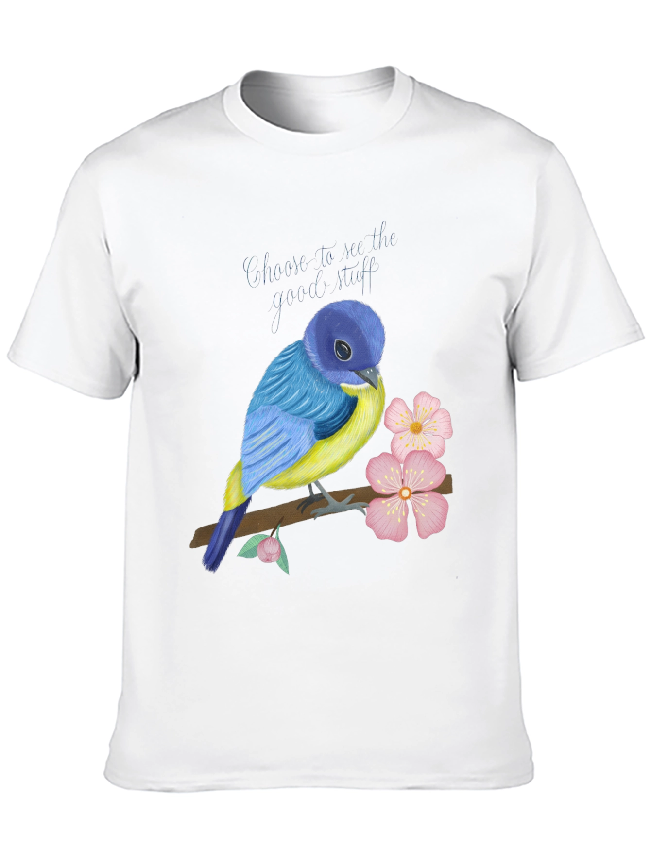 Black Blue Bird Graphic T-Shirt - Choose to See the Good view 10