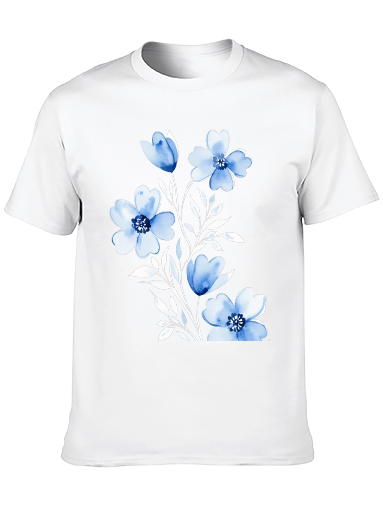 Black Floral Print Black T-Shirt for Men view 10