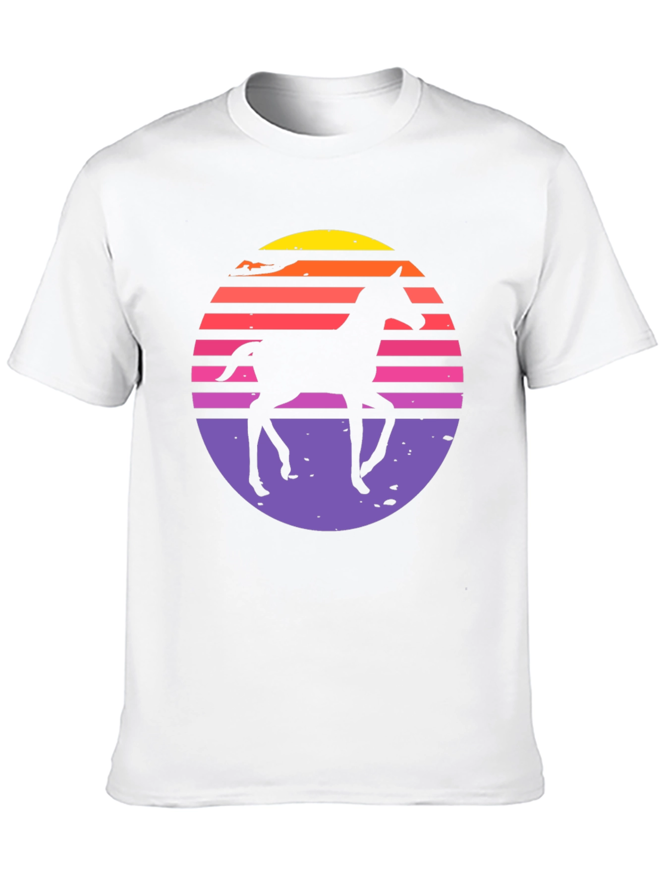 Black Retro Horse Sunset Graphic T-Shirt view 10