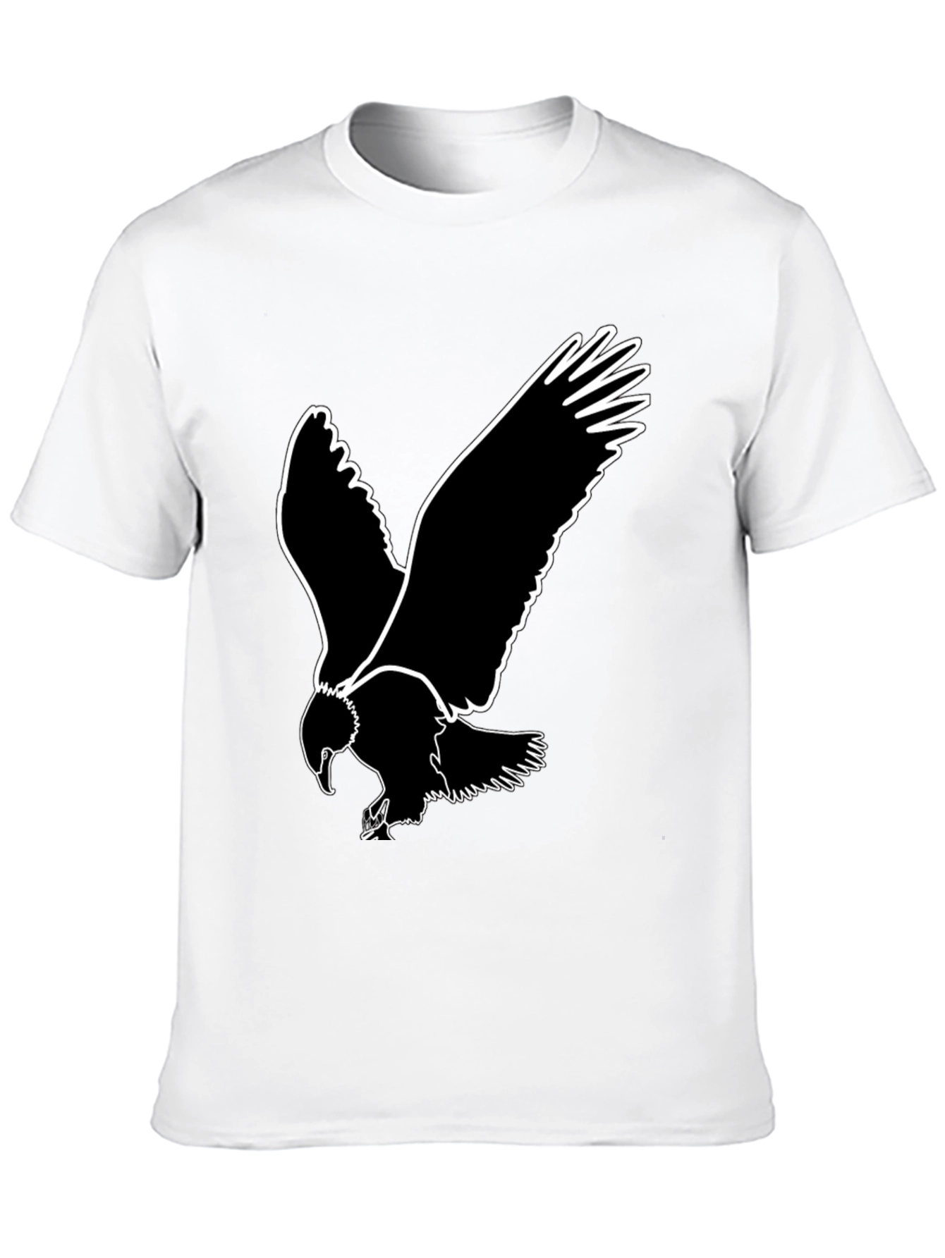 Black Bold Eagle Graphic Tee - Black Cotton T-Shirt view 10