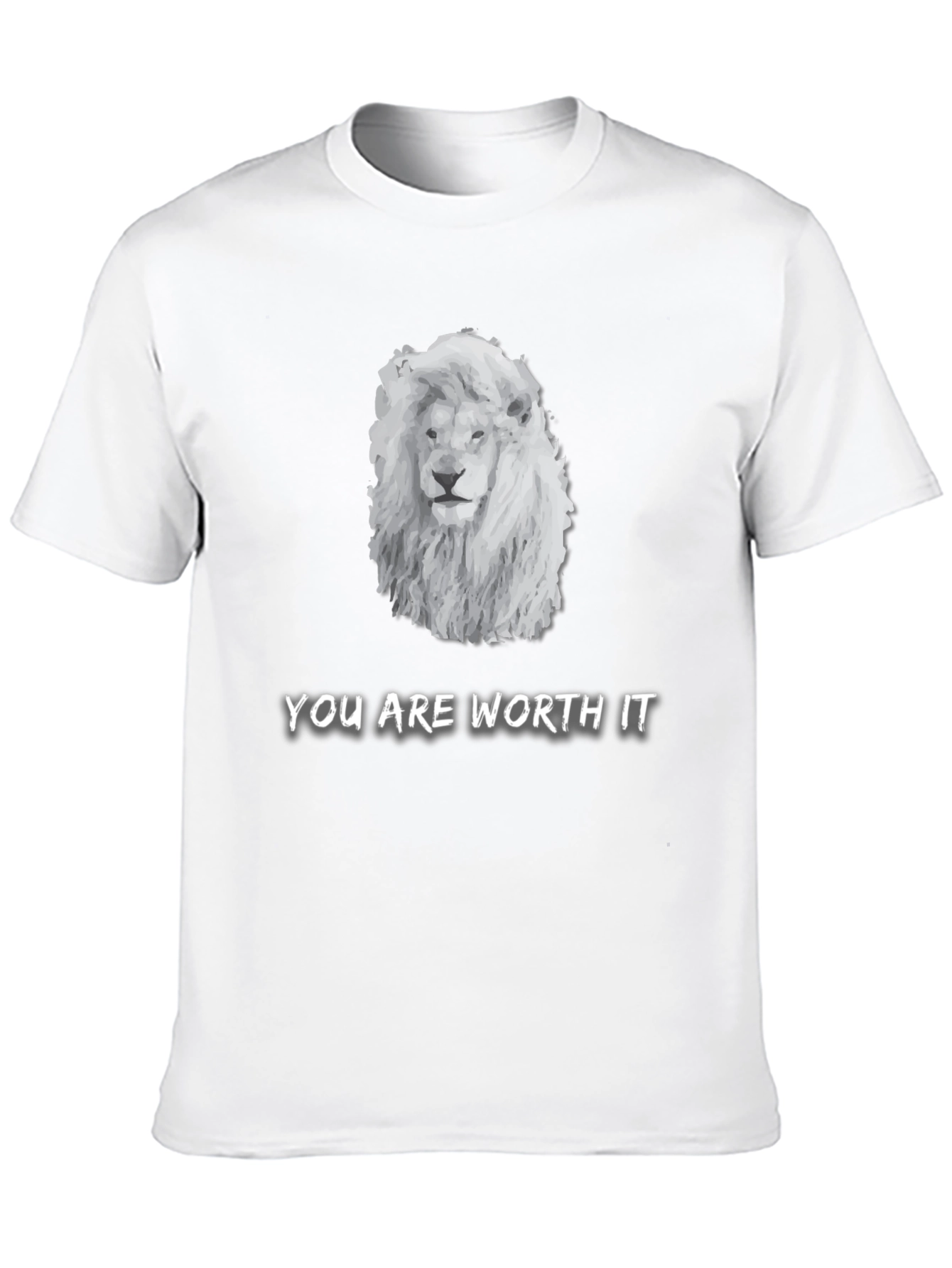 Black Lion Graphic Tee - "You Are Worth It" Unisex T-Shirt view 10