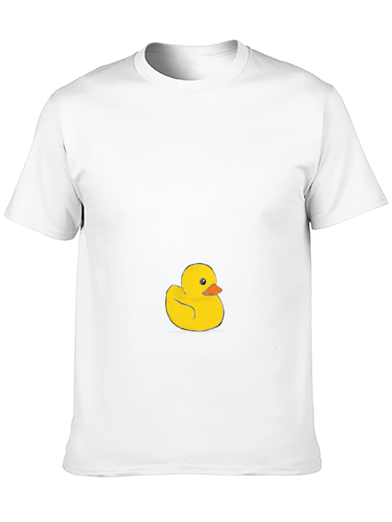Black Men's Black T-Shirt with Cute Rubber Duck Graphic view 10