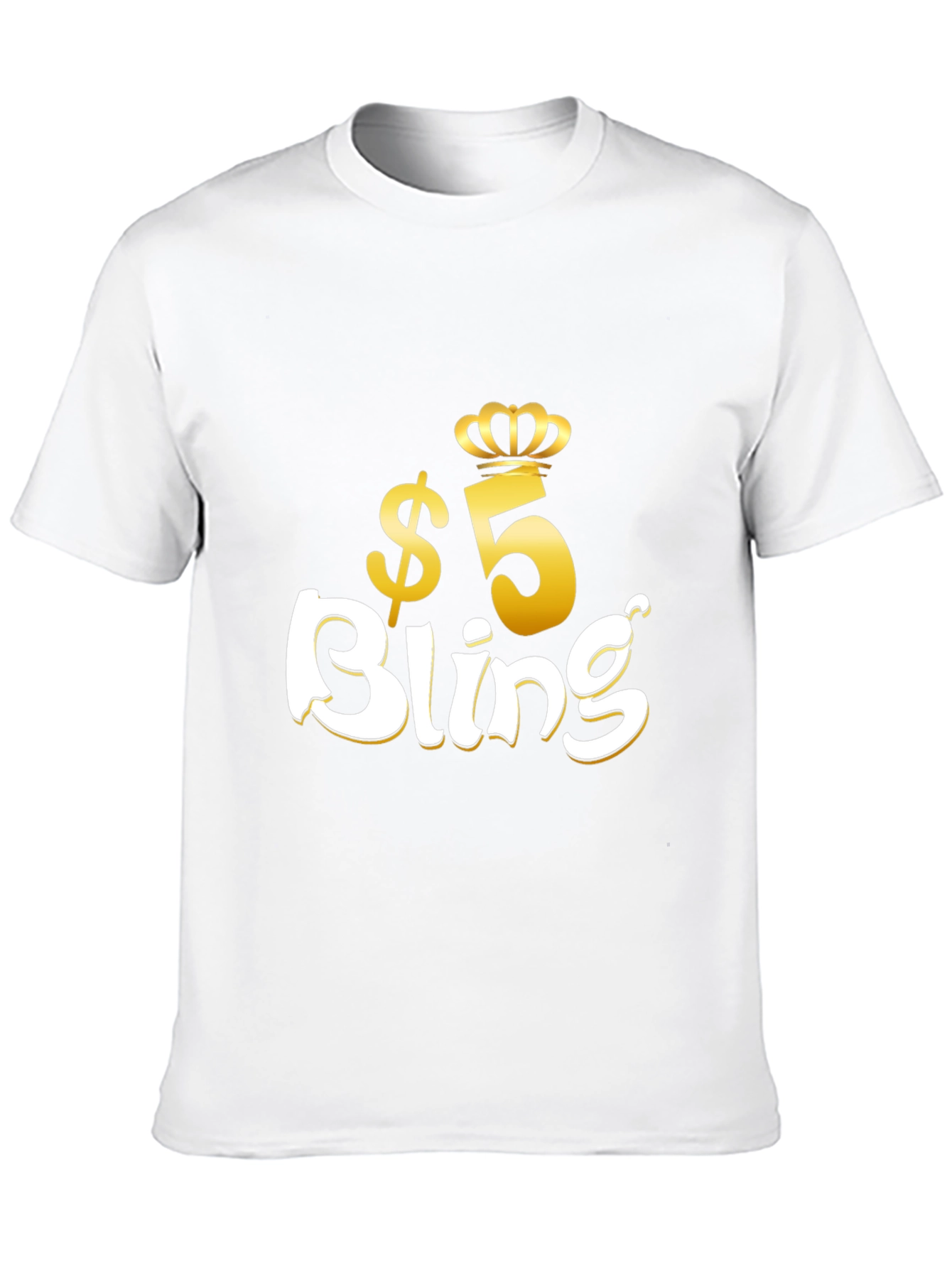 Black $5 Bling Graphic T-Shirt - Stylish Crown Design view 10