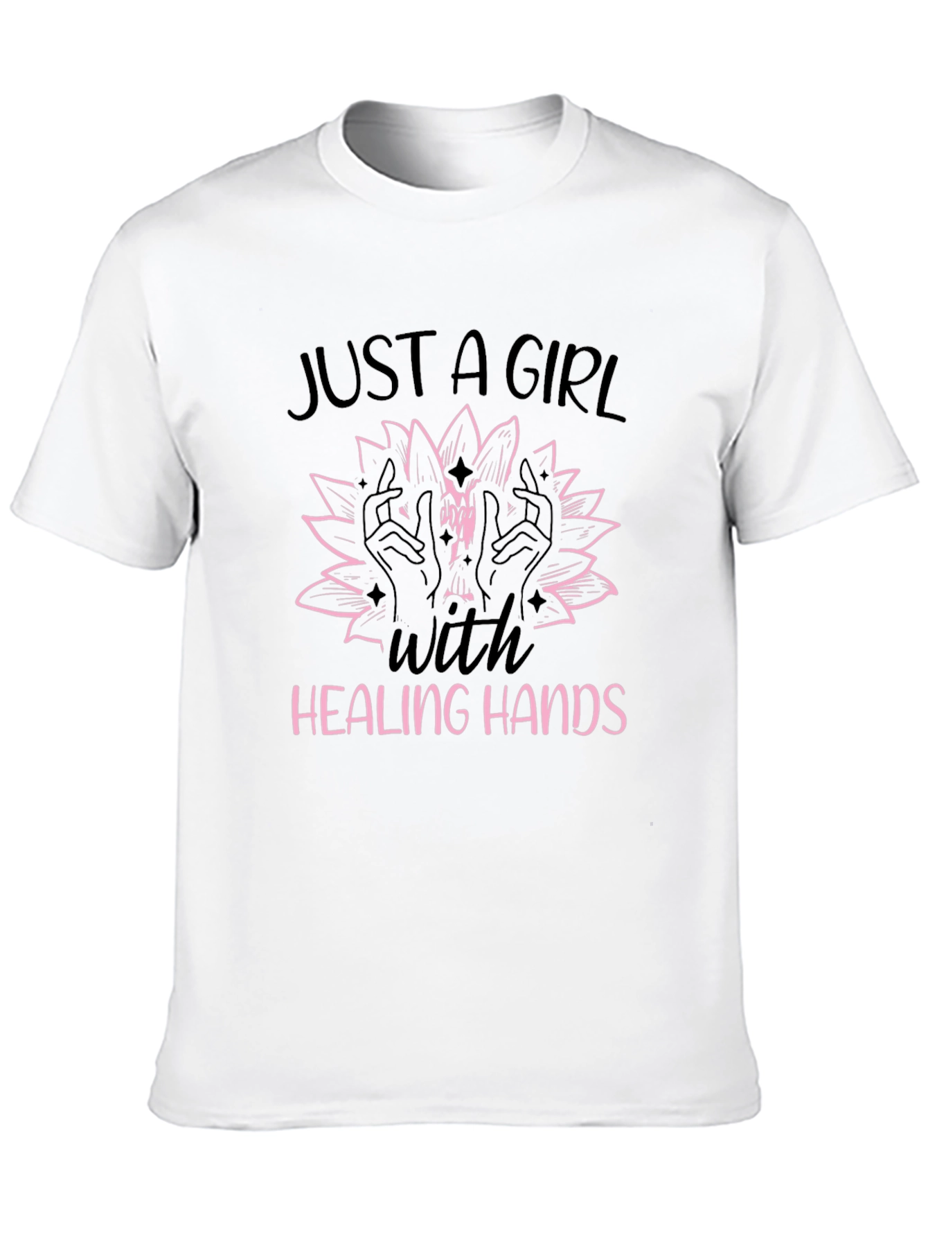 Black Healing Hands Graphic Tee - Black Cotton T-Shirt view 10