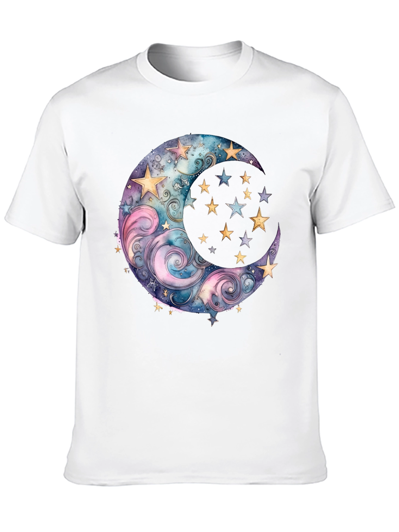 Black Celestial Moon and Stars Graphic Tee - Black view 10