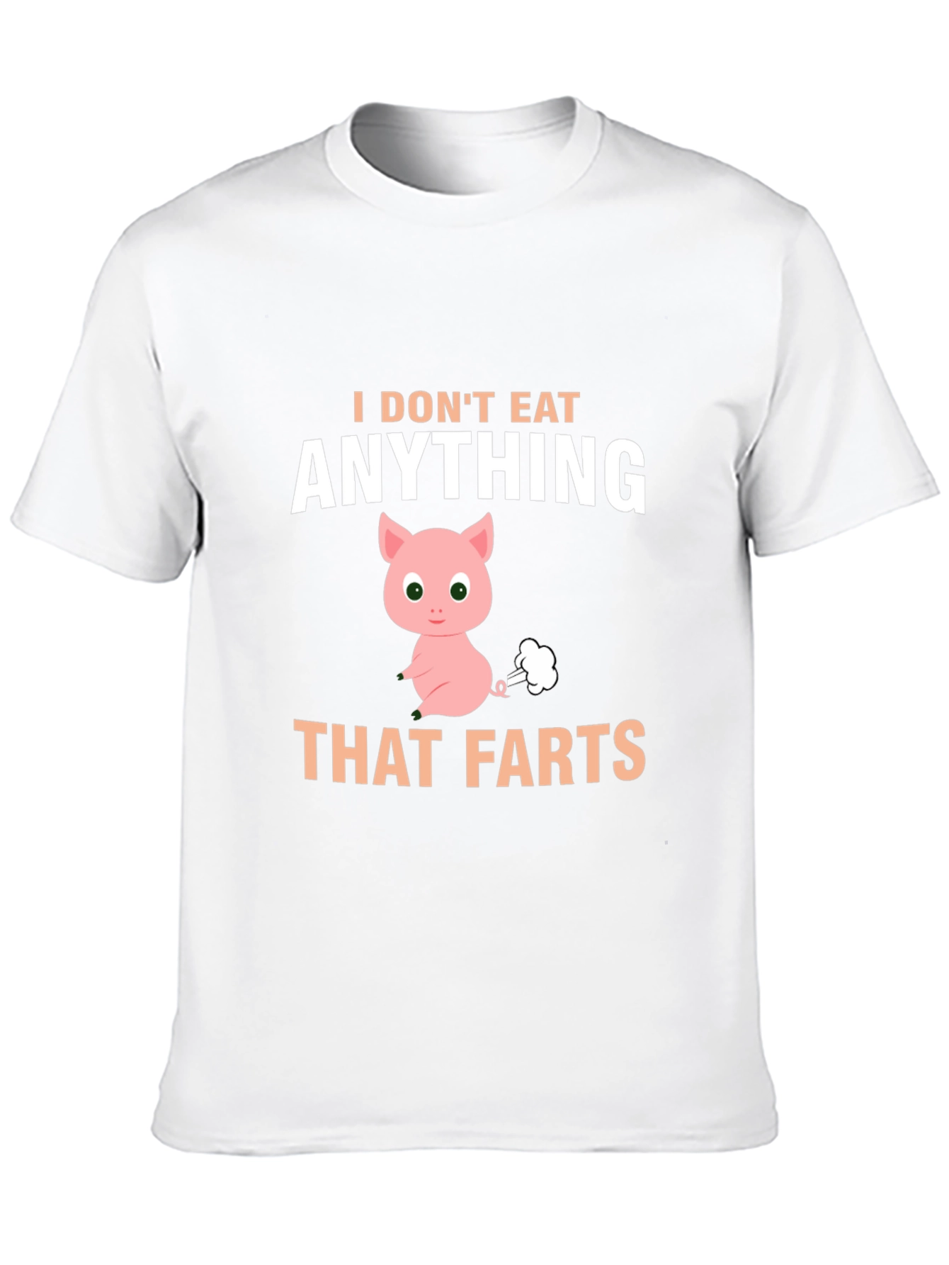 Black Funny Vegan T-Shirt - I Don't Eat Anything That Farts view 10