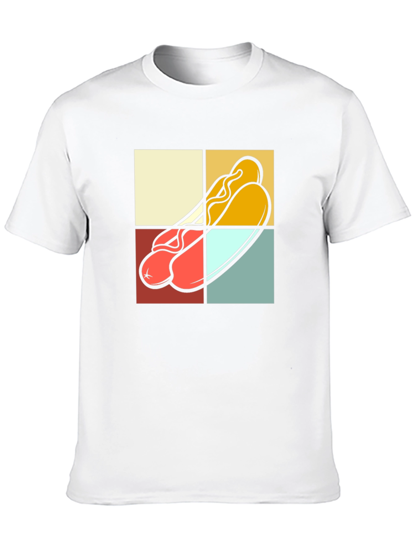 Black Retro Hotdog Graphic T-Shirt - Black Cotton Tee view 10