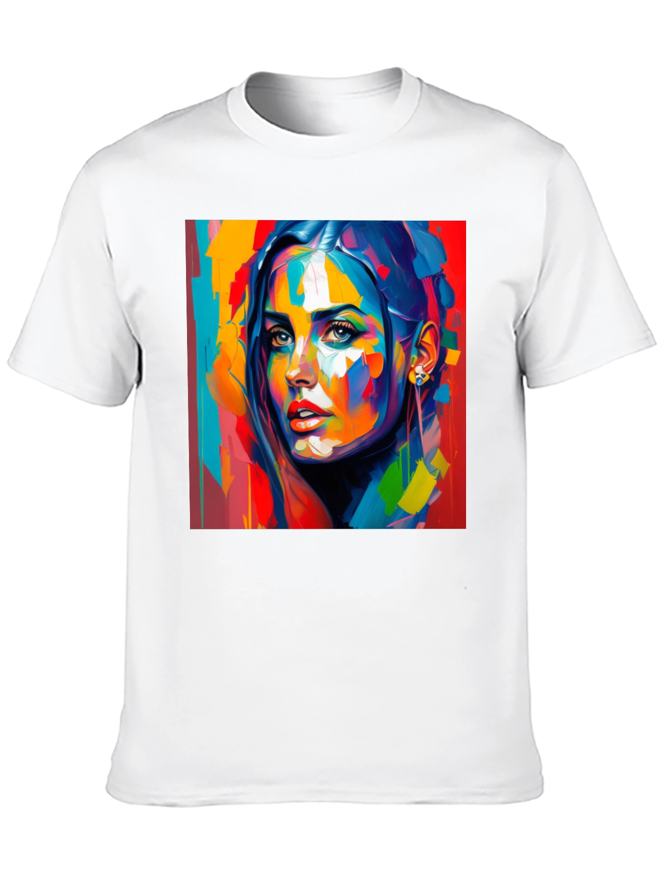 Black Abstract Woman Art Print Black T-Shirt view 10