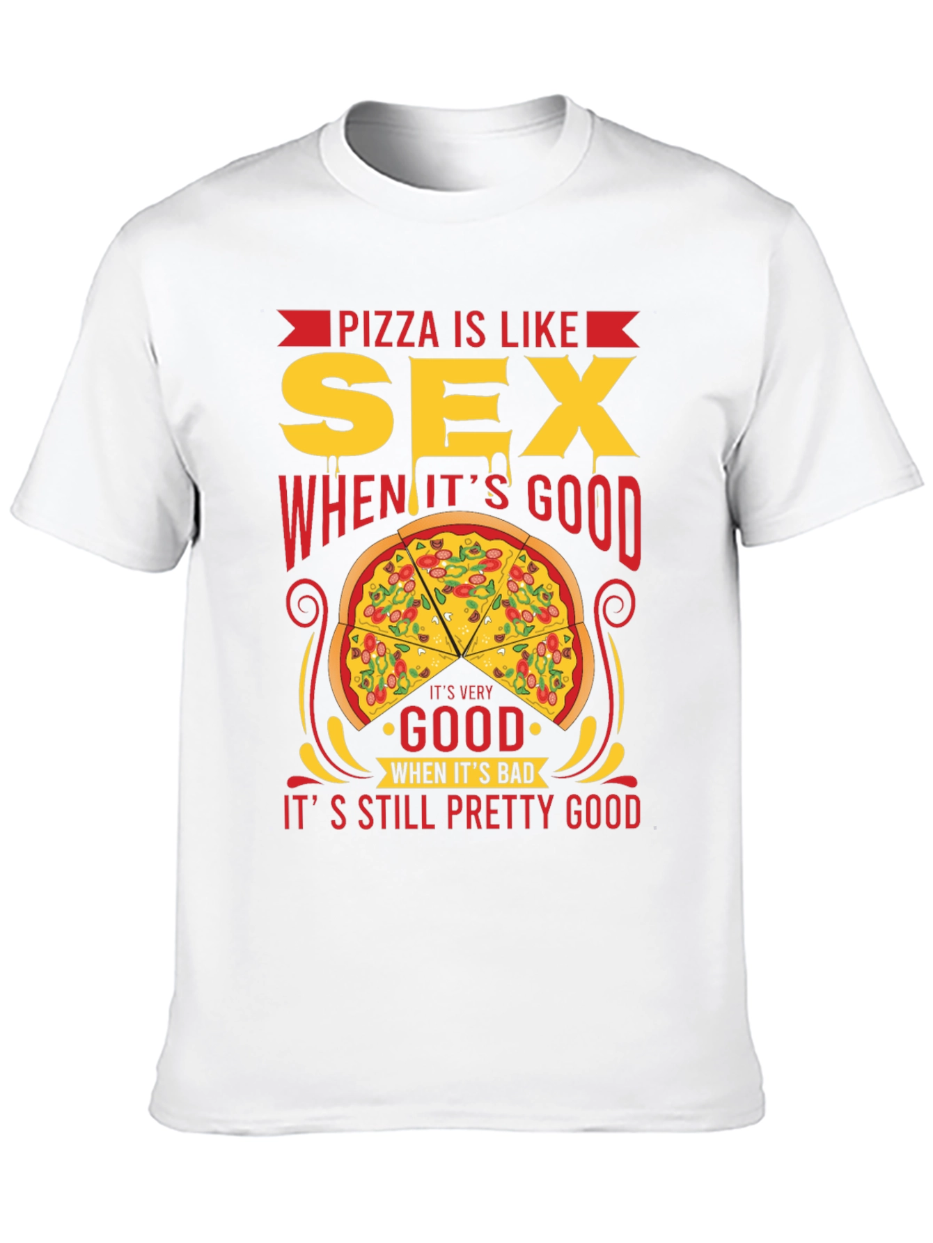 Black Pizza is Like Sex T-Shirt - Funny Graphic Tee view 10