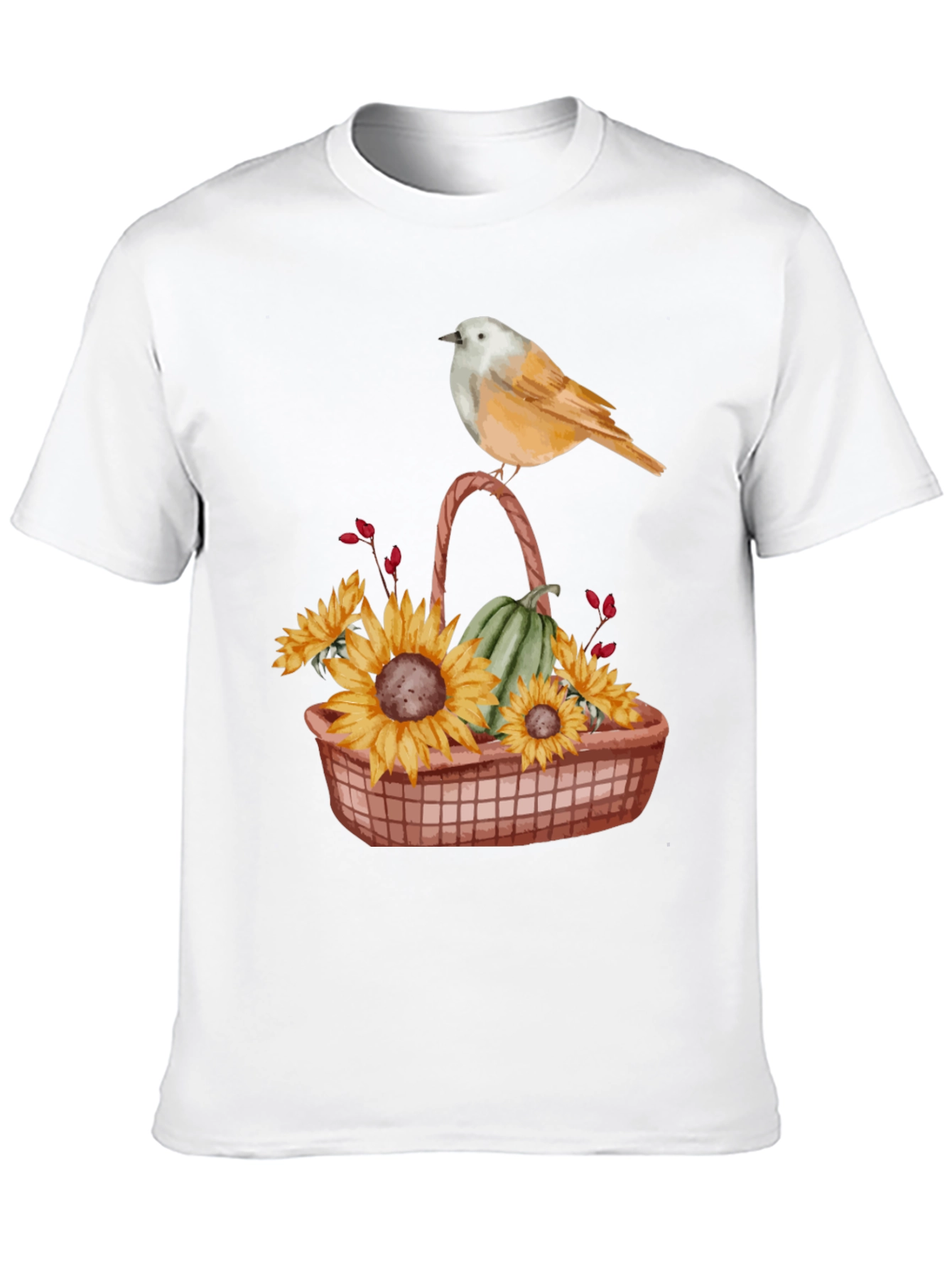 Bird & Basket of Sunflowers Graphic Tee - 10