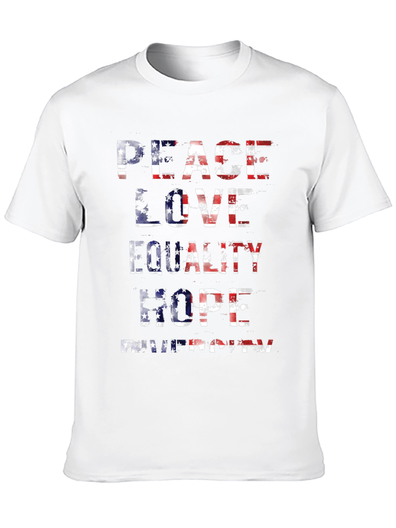 Black Peace Love Equality American Flag T-Shirt view 10