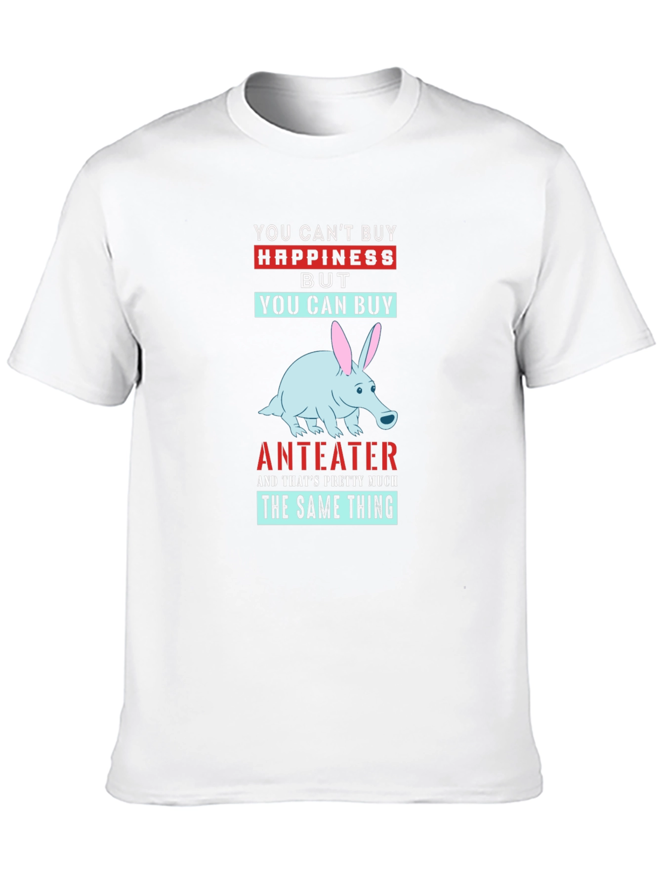 Black Anteater Happiness T-Shirt - Novelty Graphic Tee view 10
