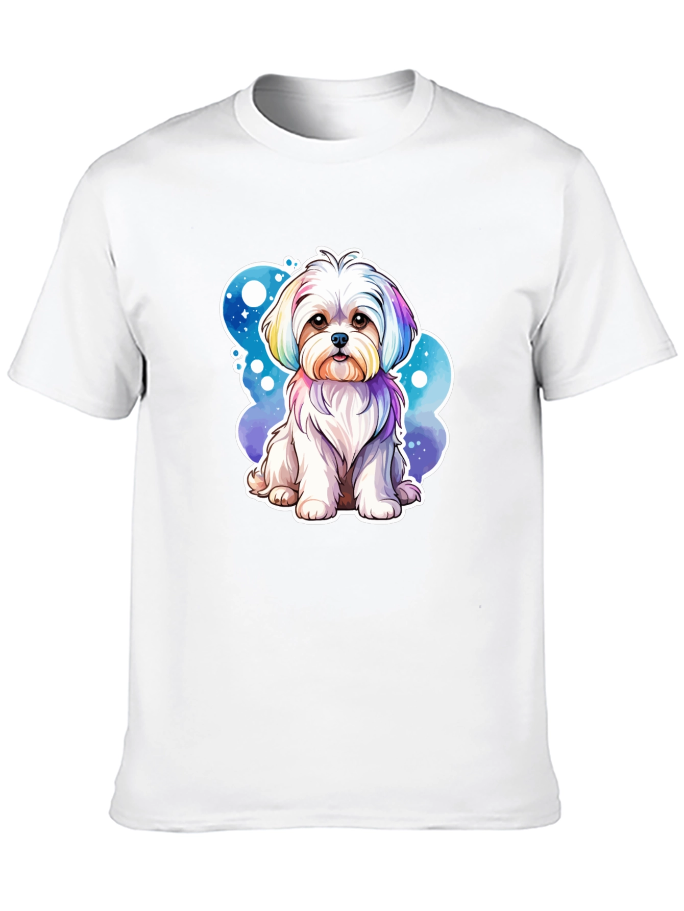 Black Rainbow Maltese Dog Graphic Tee view 10