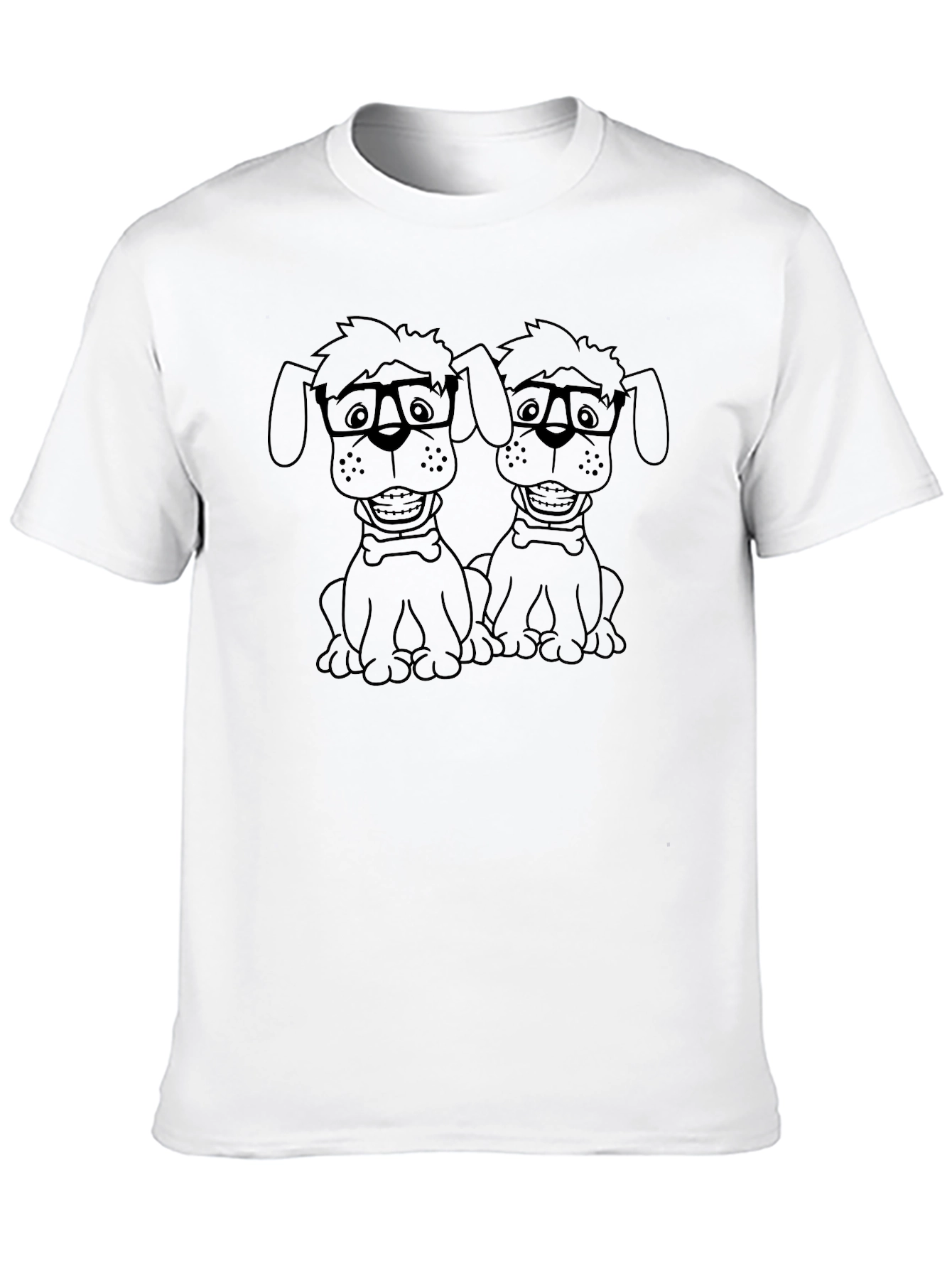 Black Nerdy Dog Duo Black T-Shirt view 10