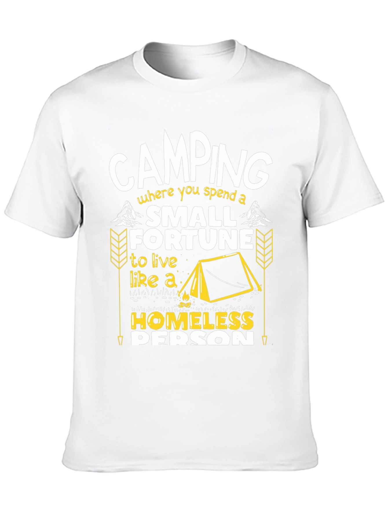 Black Camping Small Fortune Humor Graphic Tee view 10