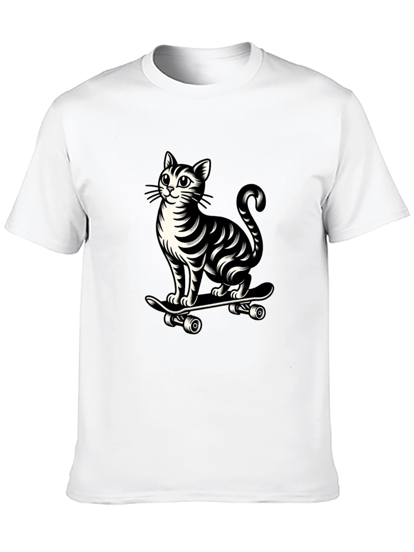 Black Cat on Skateboard Graphic Tee - Cool & Unique Design view 10