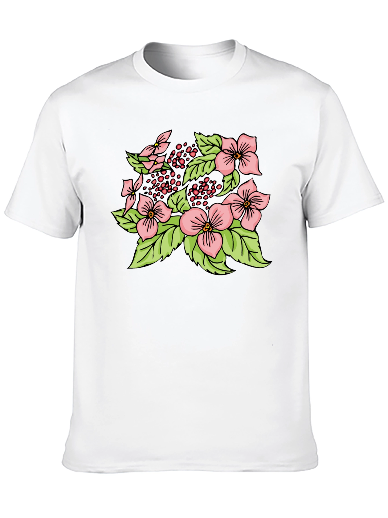 Black Floral Print Black T-Shirt view 10