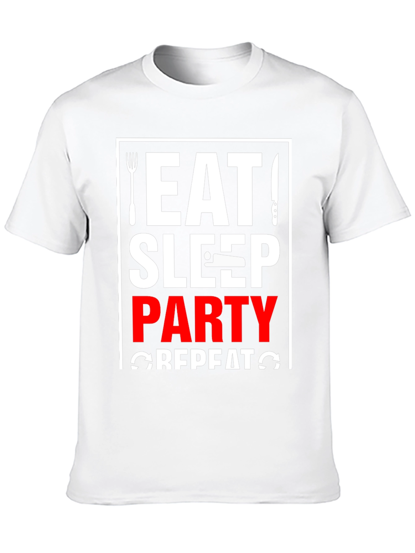 Eat Sleep Party Repeat T-Shirt - Black - 10