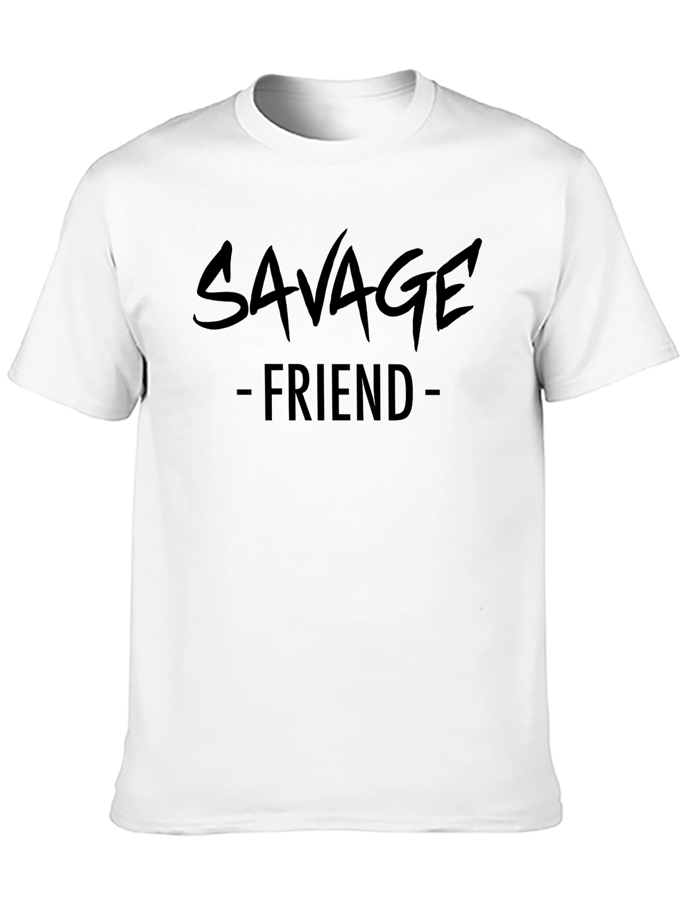 Black Savage Friend Graphic Print Black T-Shirt view 10