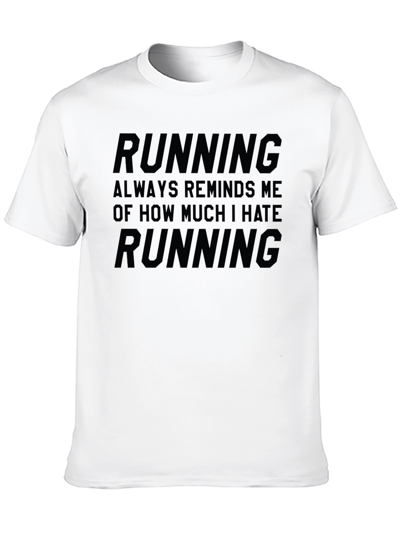 Black Funny Running Hate T-Shirt - Novelty Design view 10