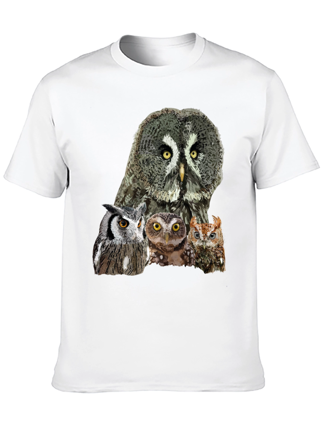 Owl Portrait Graphic T-Shirt - Men's Black Tee - 10