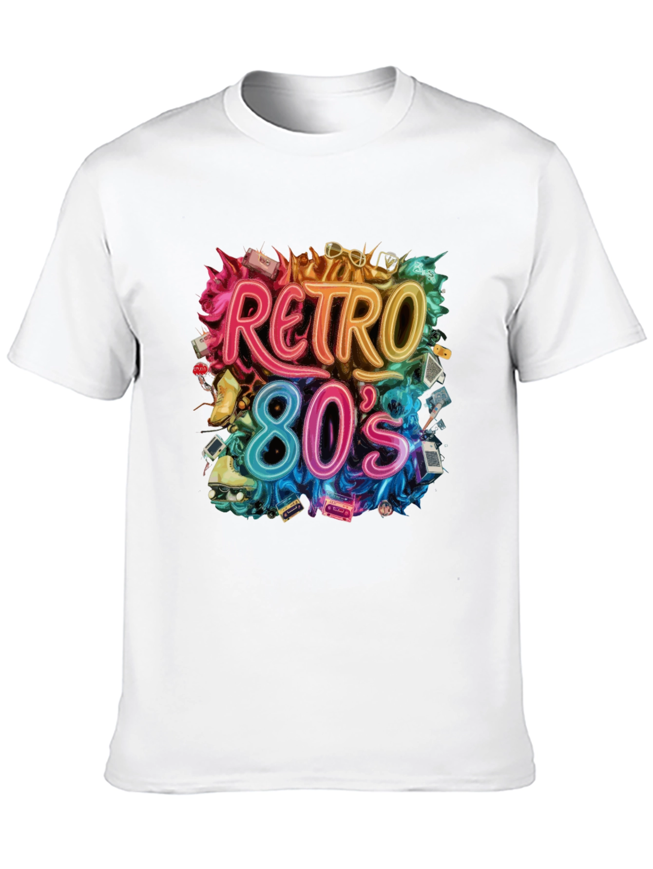 Black Retro 80s Graphic Tee - Nostalgic Style view 10