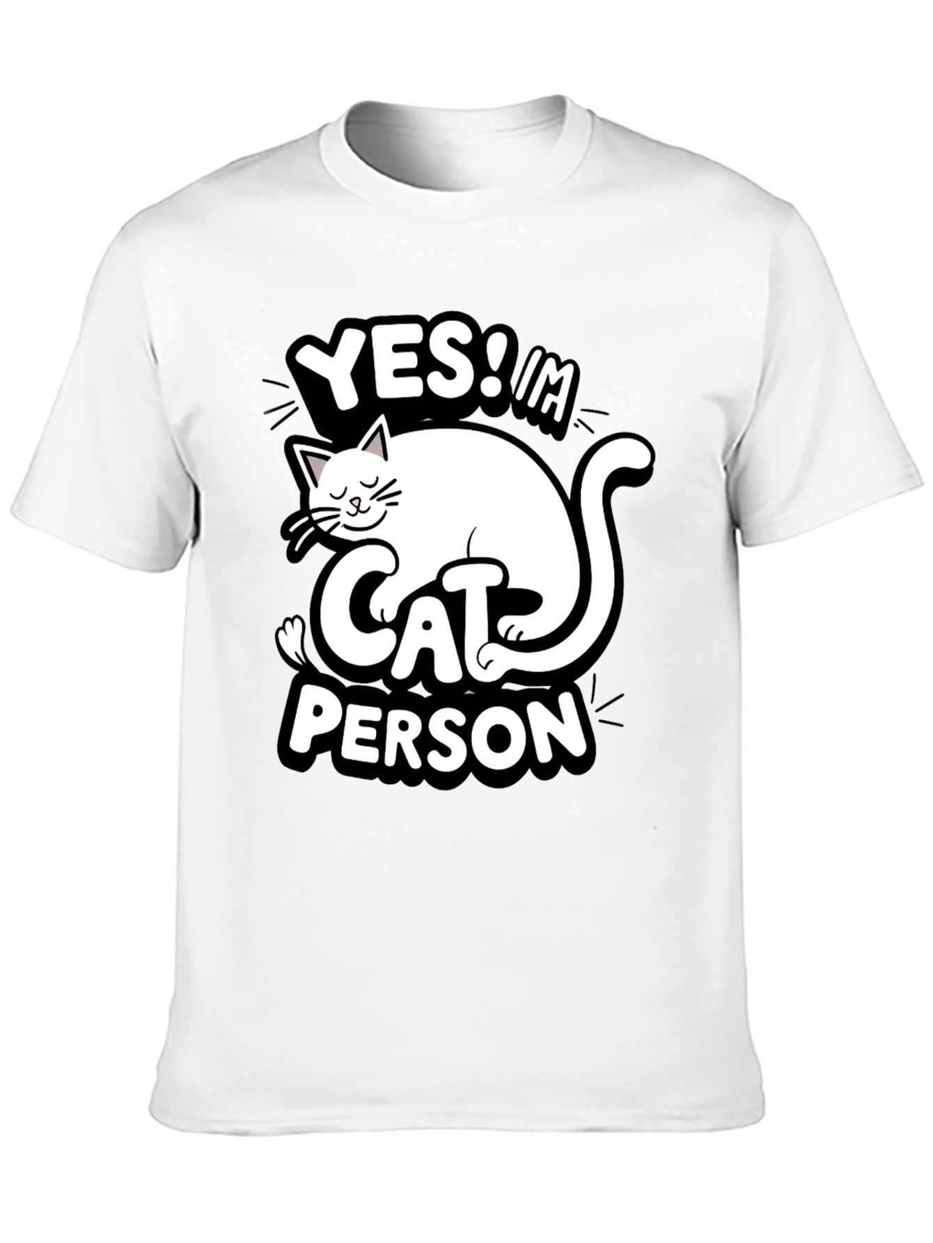 Black Yes! I'm Cat Person Graphic Tee view 10