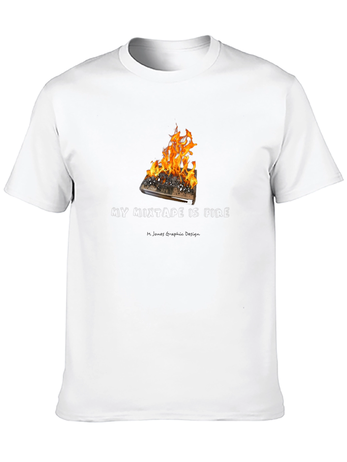 Black "My Mixtape is Fire" Graphic T-Shirt view 10
