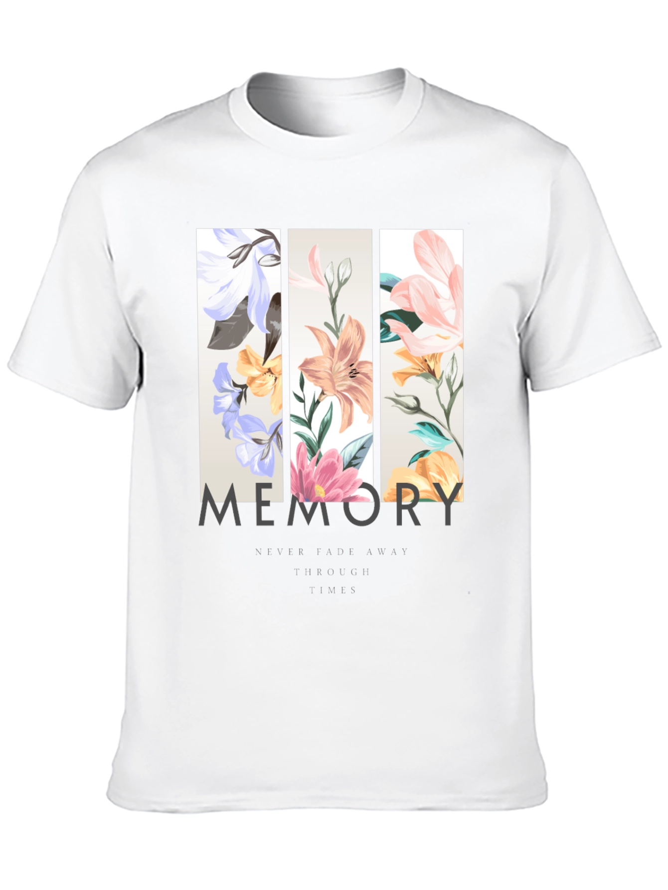 Black Floral Memory Graphic Print Black T-Shirt view 10