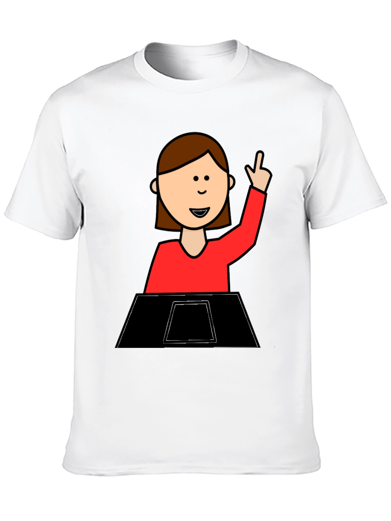 Black Funny Cartoon Student T-Shirt view 10